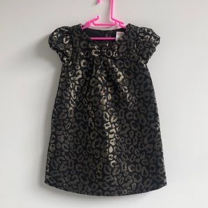 Gymboree size 4T, black and gold leopard jacquard dress